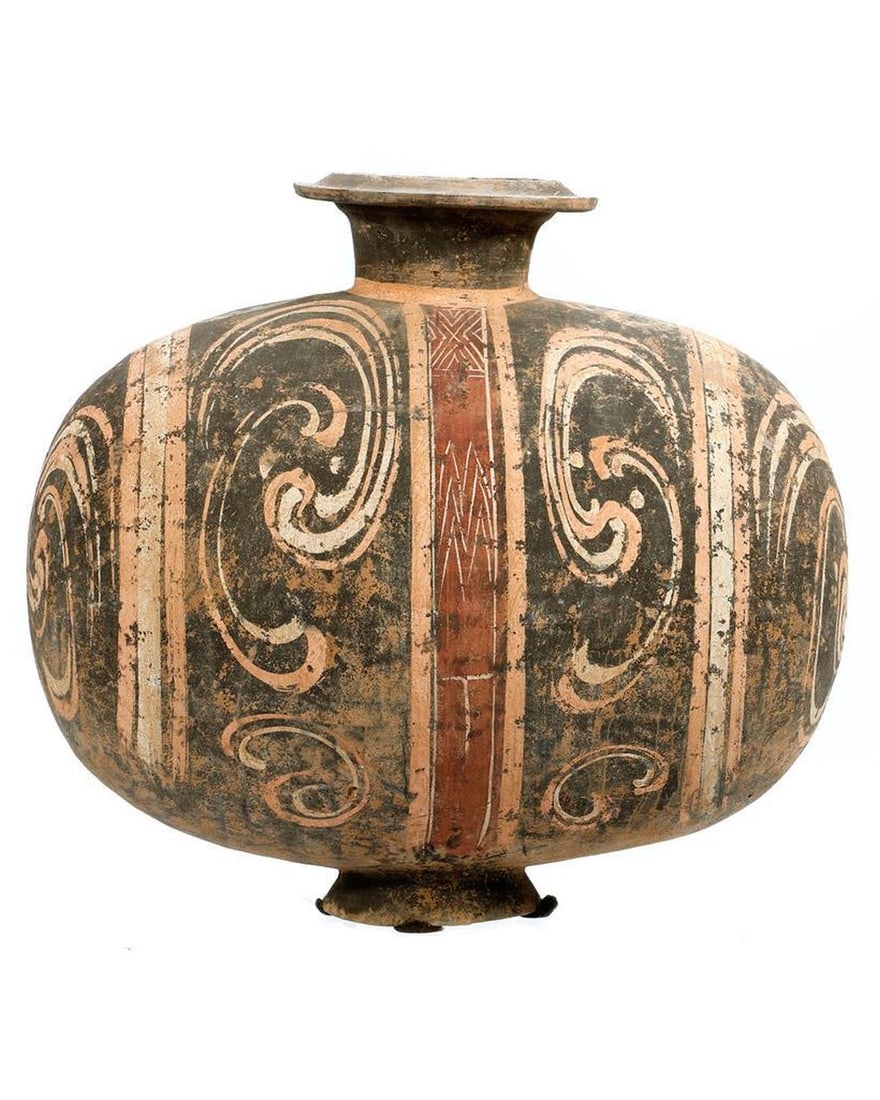 Chinese Cocoon-Shaped Jar, Han Dynasty. (1 of 3)