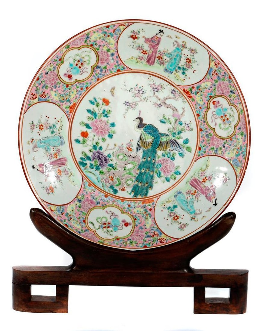 Asian Peacock Motif Charger. (1 of 4)