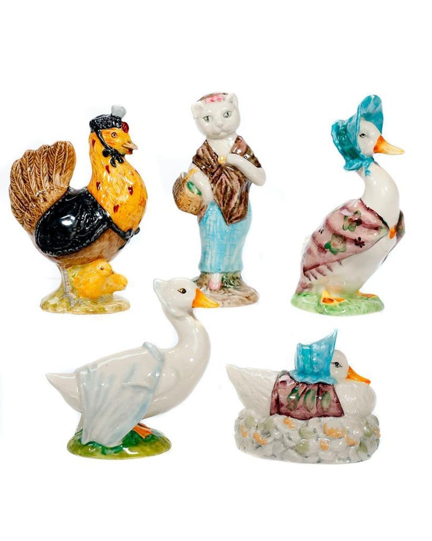 5 Beswick Beatrix Potter Figurines (incl. "Susan"). (1 of 5)