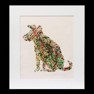 David Gilhooly (1943-2013): Artist: David Gilhooly (1943-2013) Titled: (verso) Sam's Dog / JP's Dog. Signed and dated LR: David Gilhooly 1987. Medium: Monoprint. Dimensions: (Housing size) 34 x 30 inches; (Sight size) 25 x 21