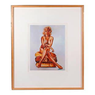 Mel Ramos (1935-2018): Artist: Mel Ramos (1935-2018). Titled: Verna Burger. Signed and dated LR: M Ramos 65. Medium: Offset lithograph. Dimensions: (housing size) 35 7/8 x 30 3/4 inches; (image size) 19 x 14 inches.