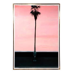 Paul Wonner (1920-2008): Artist: Paul Wonner (1920-2008). Untitled: Palm Tree/Glass. Signed LL: Paul Wonner. Medium: Acrylic on paper. Dimensions: (housing size) 41 5/8 x 29 5/8 inches; (image size) 39 5/8 x 27 5/8 inches.