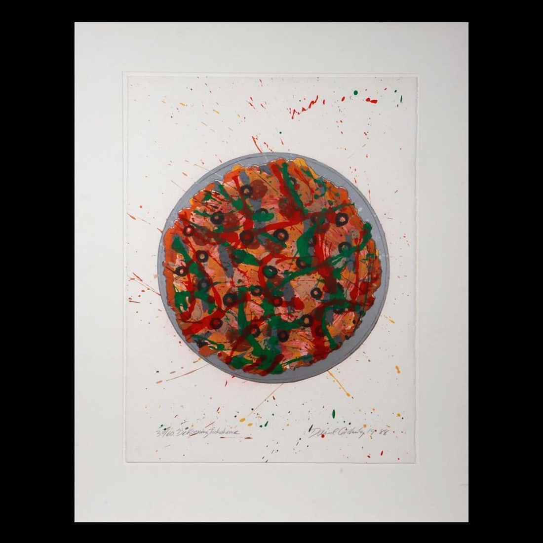 David Gilhooly (1943-2013): Artist: David Gilhooly (1943-2013). Titled and Numbered LL: Dekooning Takehome, 39/60. Signed and dated LR: David Gilhooly 1988. Medium: Monoprint. Dimensions: (Housing size) 39 x 30 3/4 inches; (Sigh