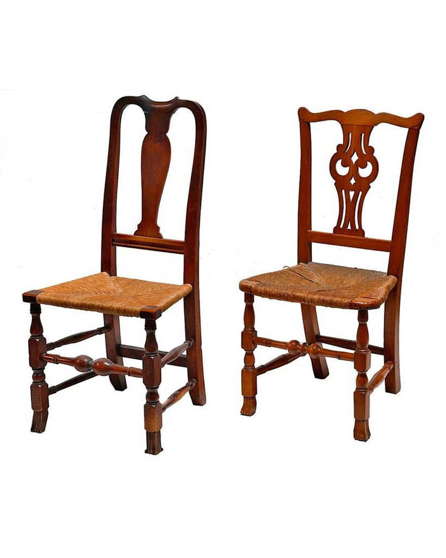 Assembled Group Of Queen Anne Maple Side Chairs. Auction