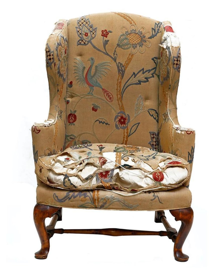 Queen Anne Maple Wing Armchair. (1 of 4)