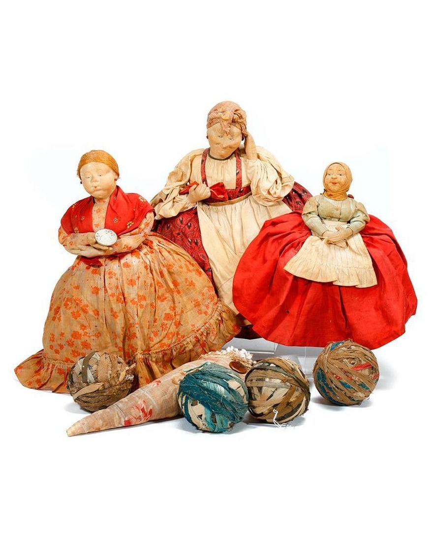 Three Continental Cloth Dolls, with others. (1 of 4)