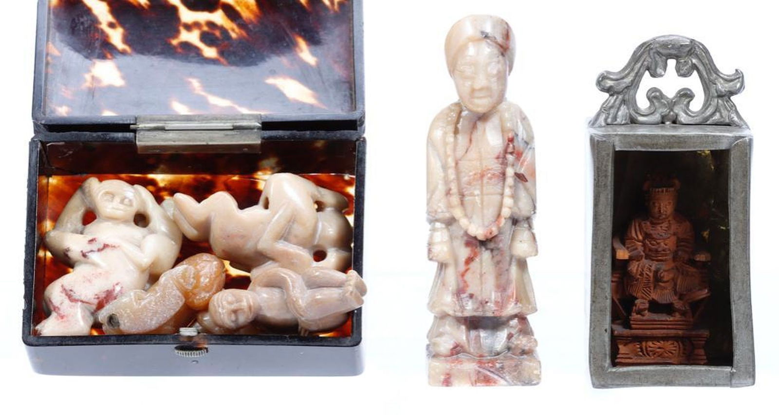 Chinese Carved Stone Objects, and other small items. (1 of 4)