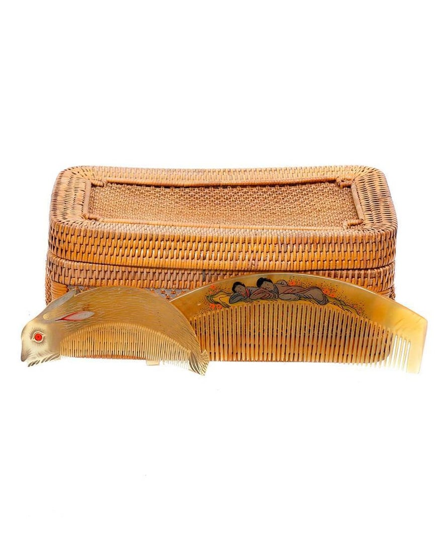 Two Celluloid Painted Combs. (1 of 4)