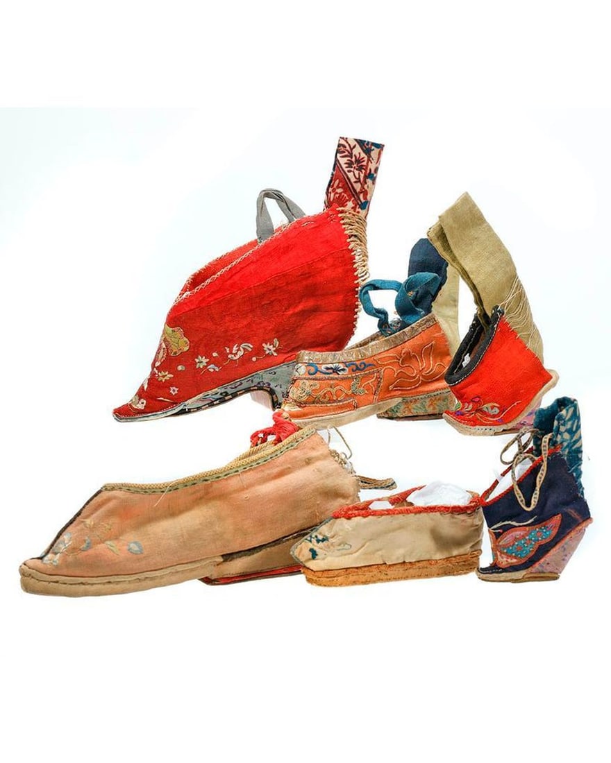 Collection of Single Chinese Lotus Shoes (6). (1 of 4)