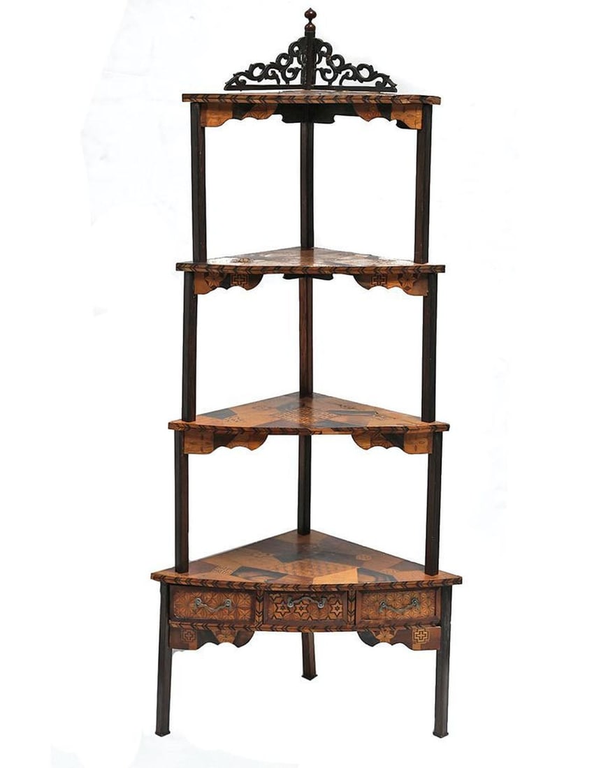 Chinese Curio Shelf, with Photograph, c. 1900. (1 of 4)