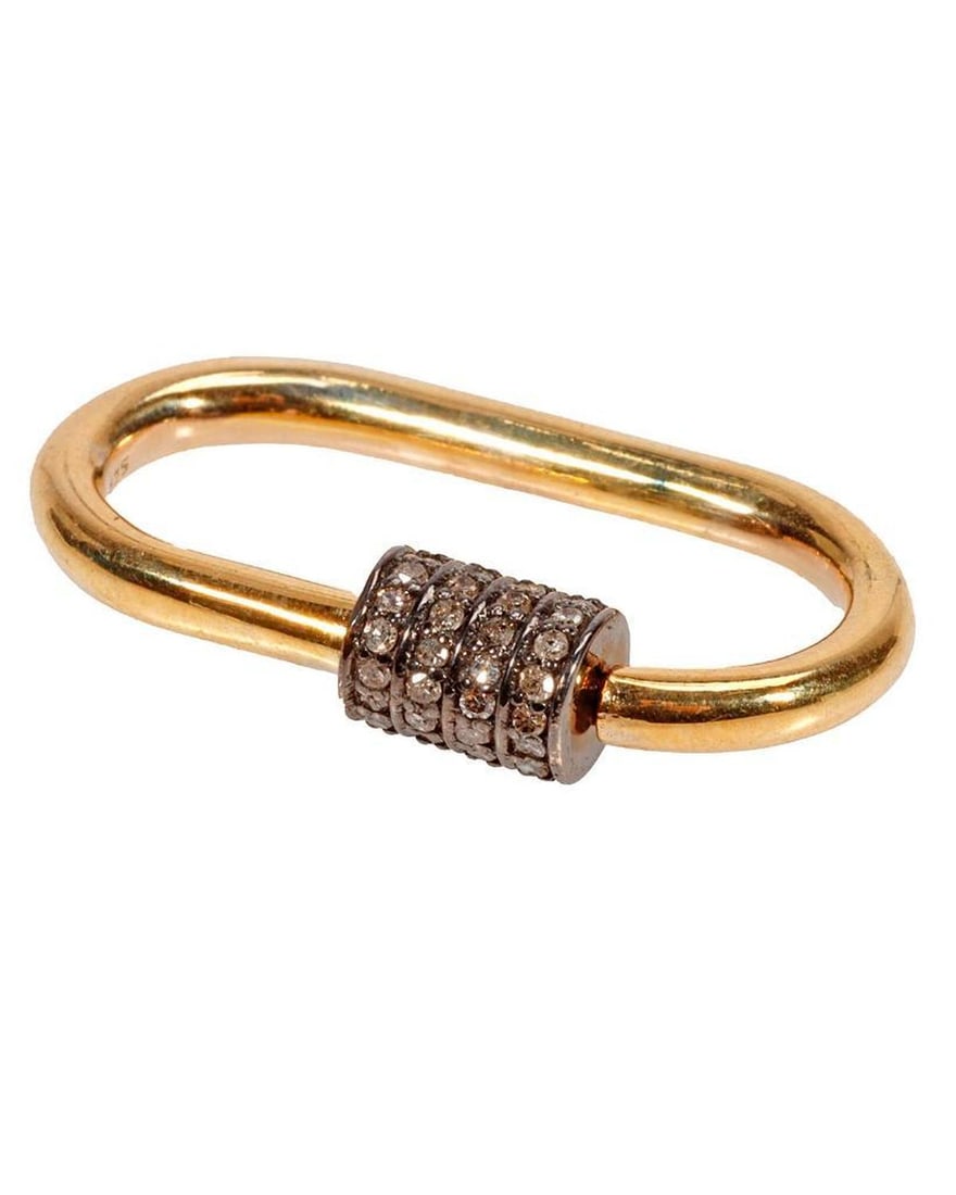 A diamond, blackened and gilt silver pendant-clasp (1 of 2)