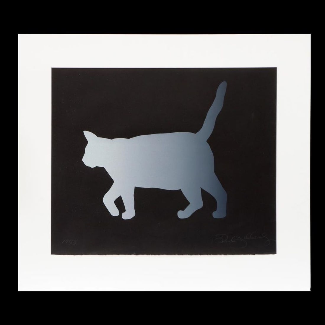 David Gilhooly (1943-2013): Artist: David Gilhooly (1943-2013). Untitled: Cat. Signed LR: David Gilhooly. Dated LL: 1988. Medium: Stencil with acrylic paint. Dimensions: (Housing size) 30 x 34 inches; (Sight size) 21 3/4 x 25 in