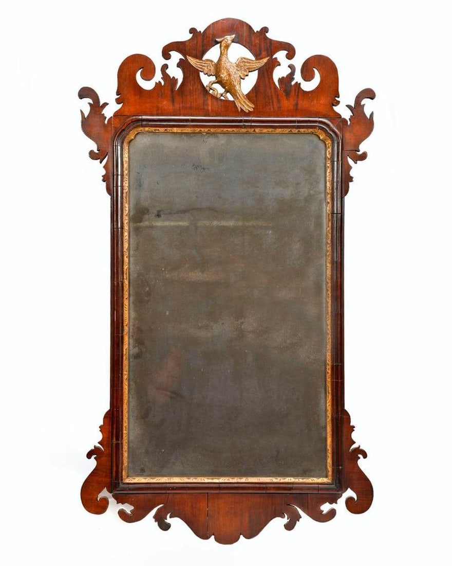 Chippendale Parcel Gilt Mahogany Mirror. (1 of 2)