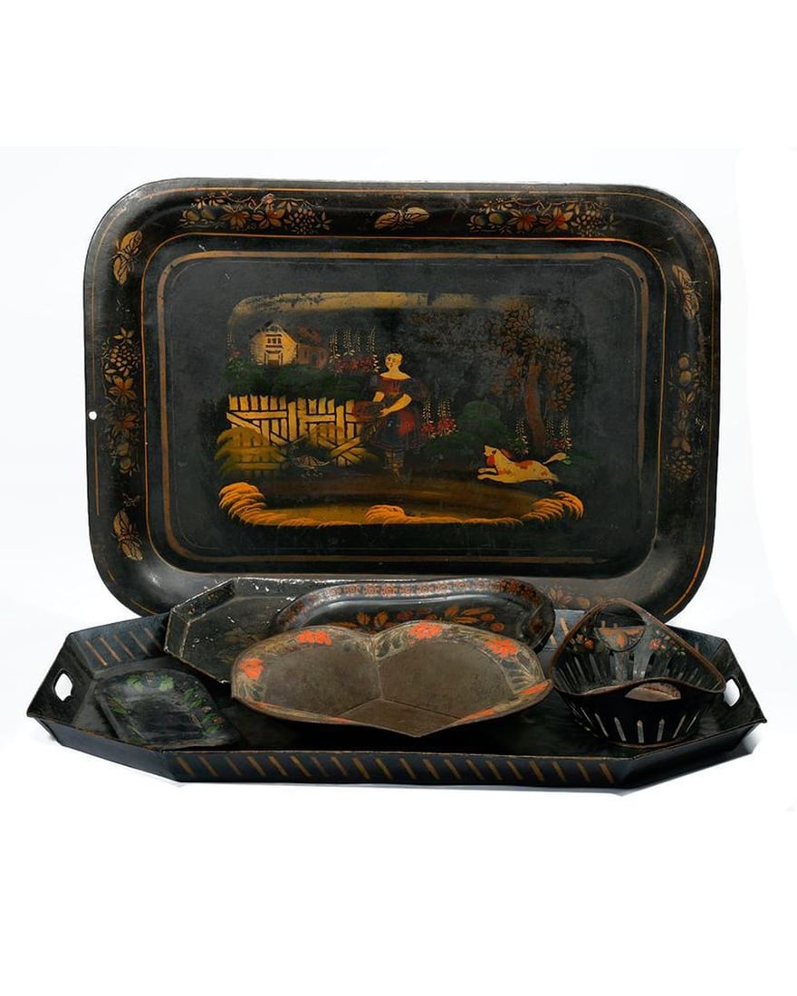 Grouping of Painted Towle Table Articles. (1 of 4)