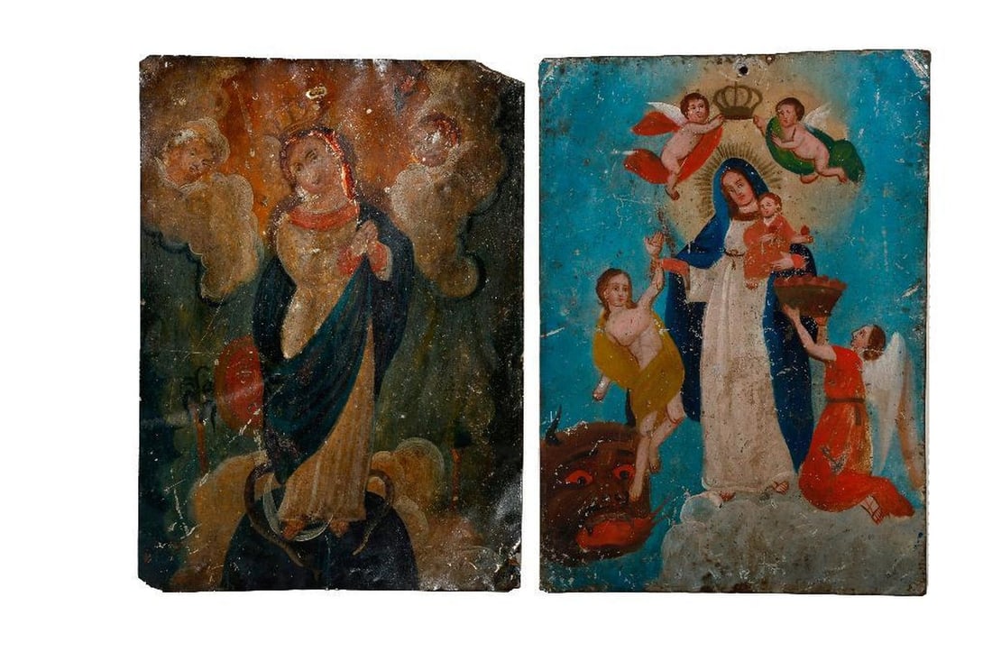 Two Mexican Retablos of Mary. (1 of 2)