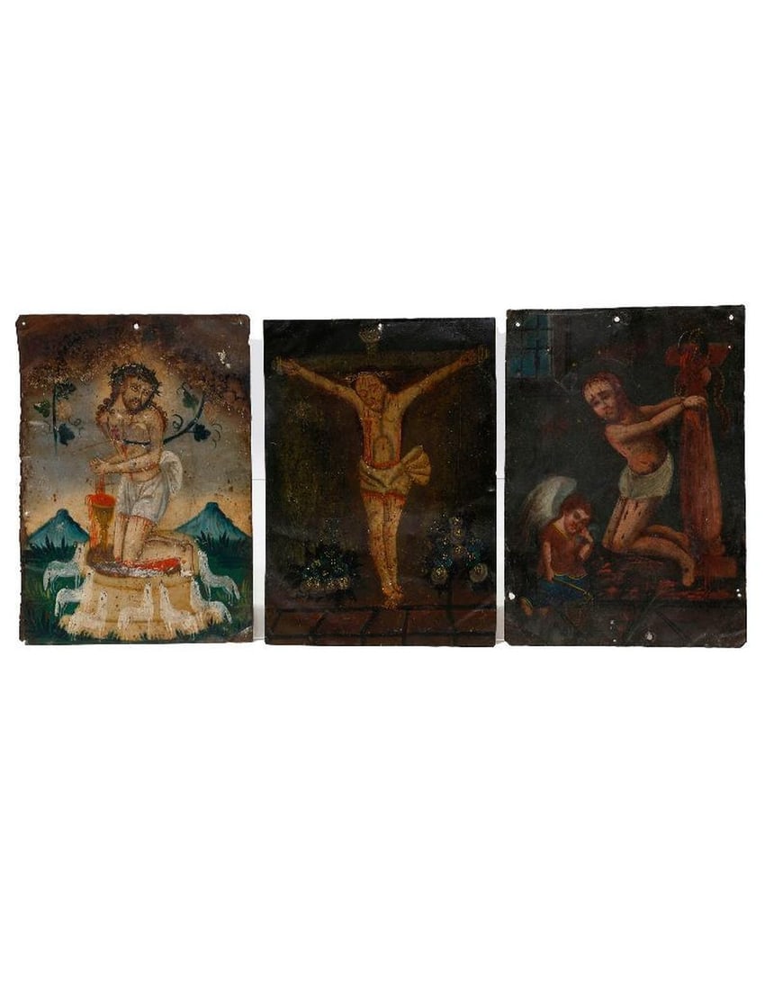 Three Mexican Retablos of Christ. (1 of 2)