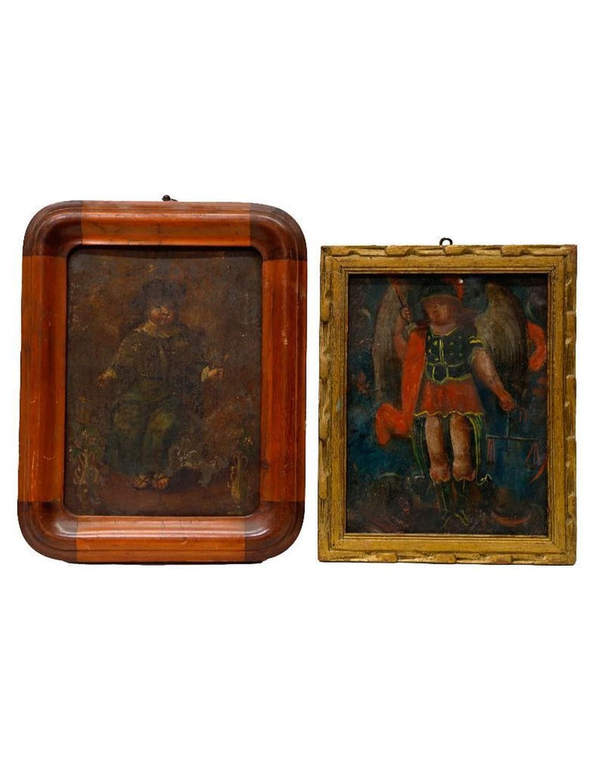 Two Mexican Retablos, St. Michael and the Child of Atocha. (1 of 2)
