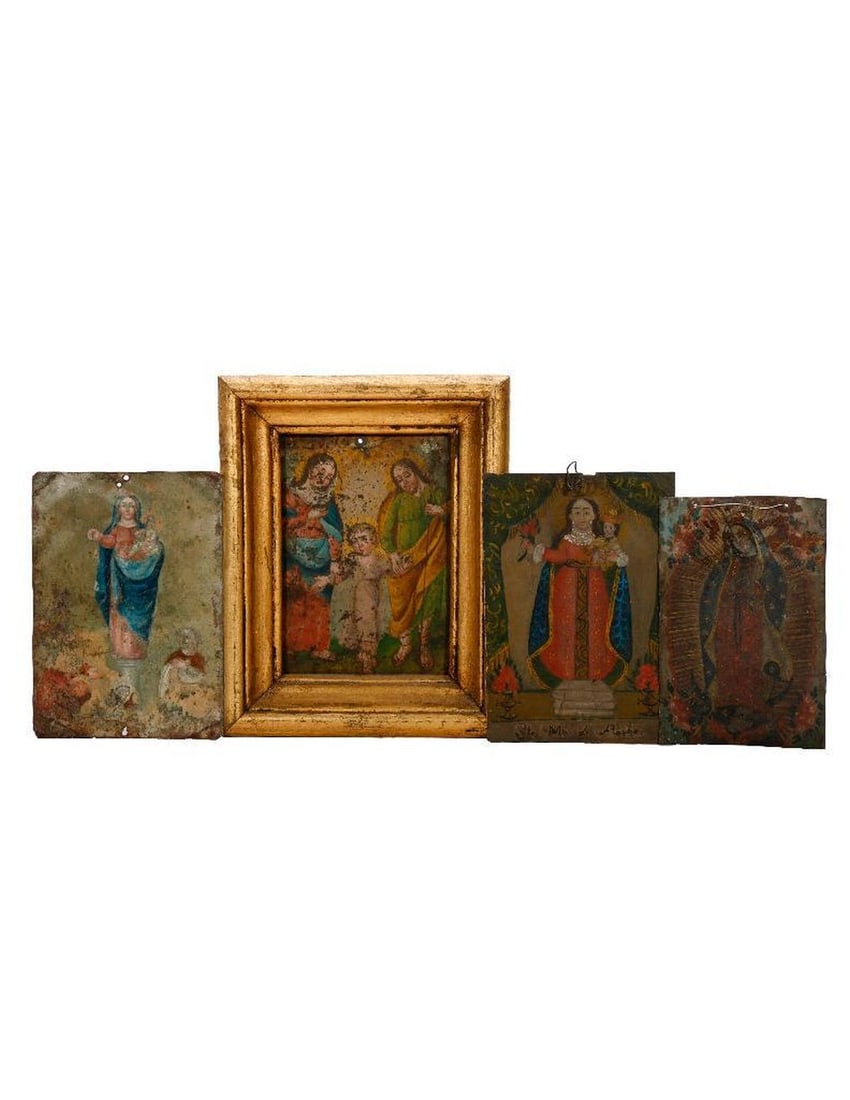 Four Mexican Retablos, the Holy Family and Mary. (1 of 2)