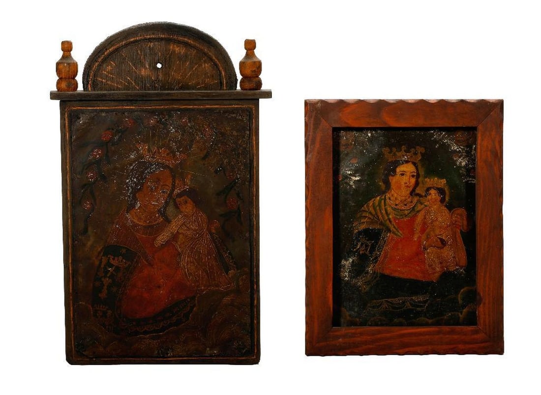 Two Mexican Retablos of Our Lady of Refuge. (1 of 3)