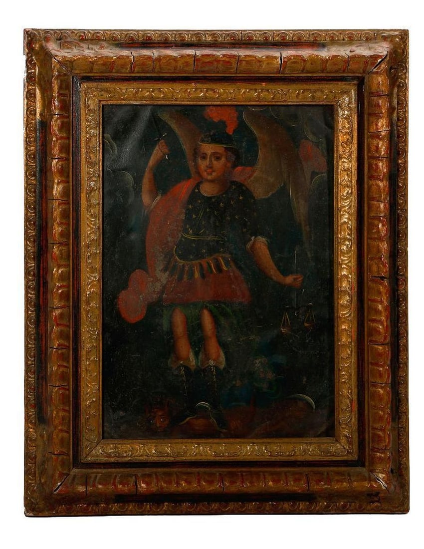 A Mexican Retablo of St. Michael. (1 of 2)