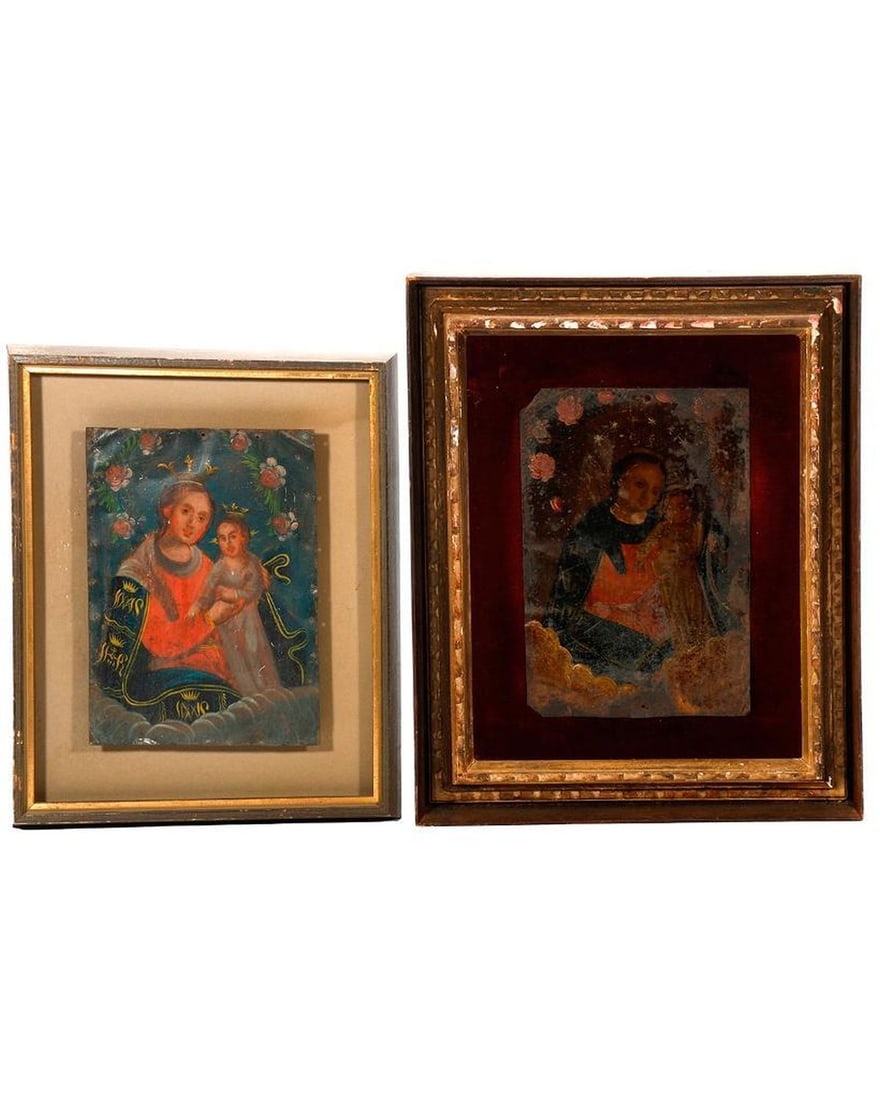 Two Mexican Retablos of Our Lady of Refuge. (1 of 3)