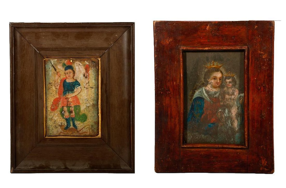 Two Framed Mexican Retablos. (1 of 5)