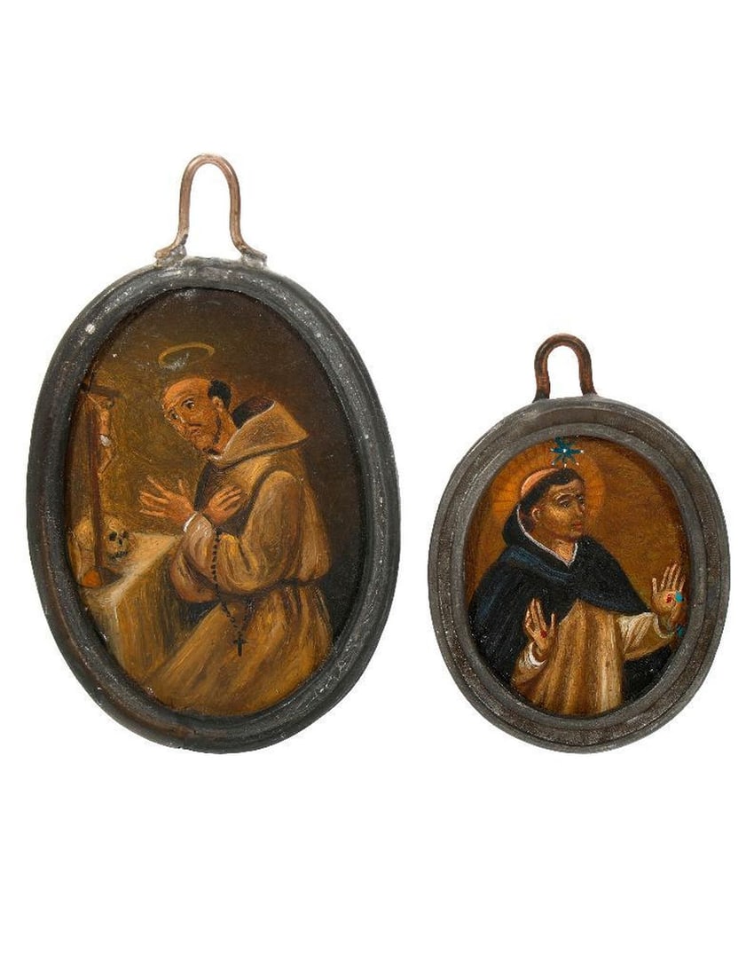 Painted Miniature Medals of Saints. (1 of 2)