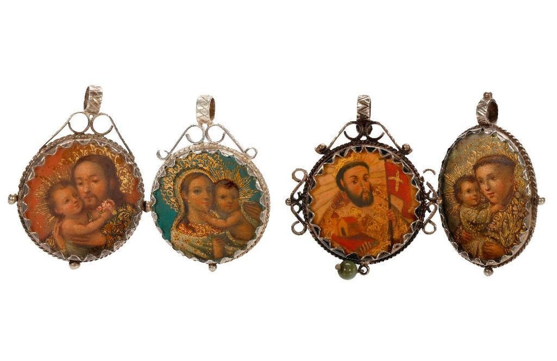 Three Relicario Medalions of Saints. (1 of 4)