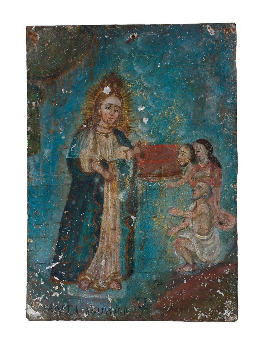A Mexican Retablo of St. Eduwiges. (1 of 2)
