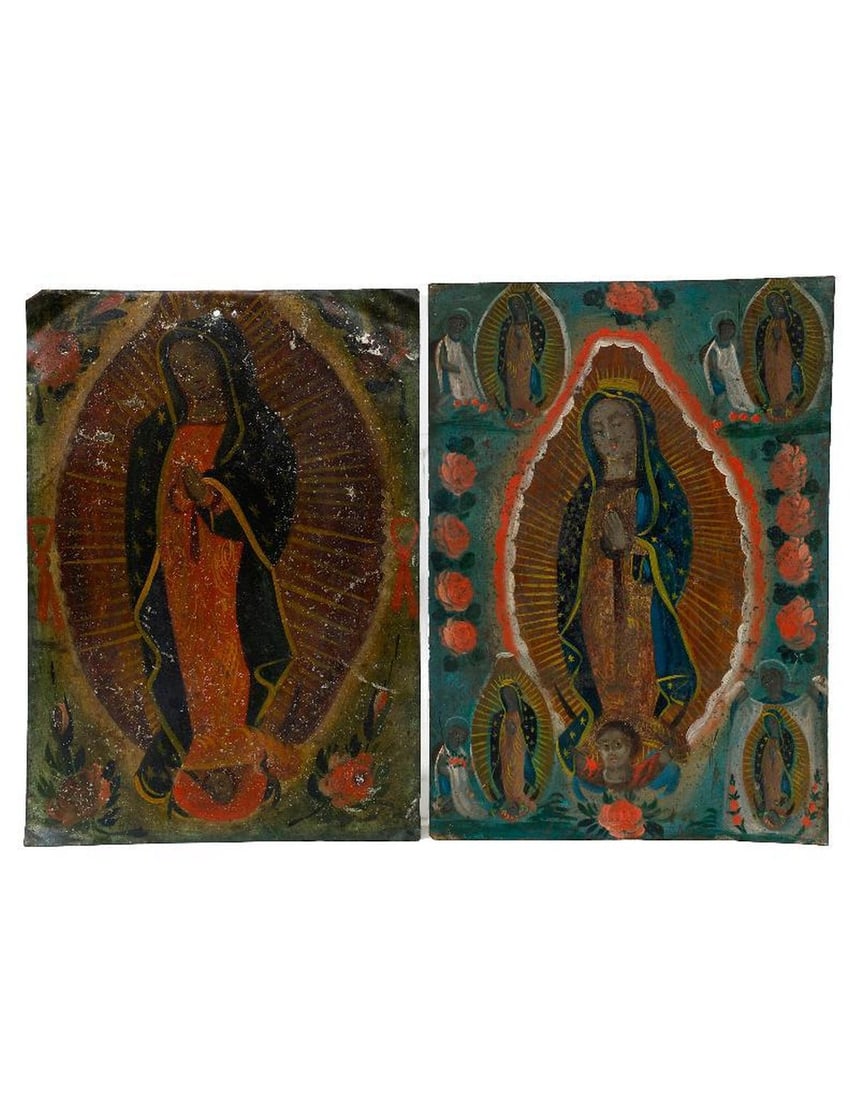 Two Mexican Retablos of Our Lady of Guadalupe. (1 of 2)