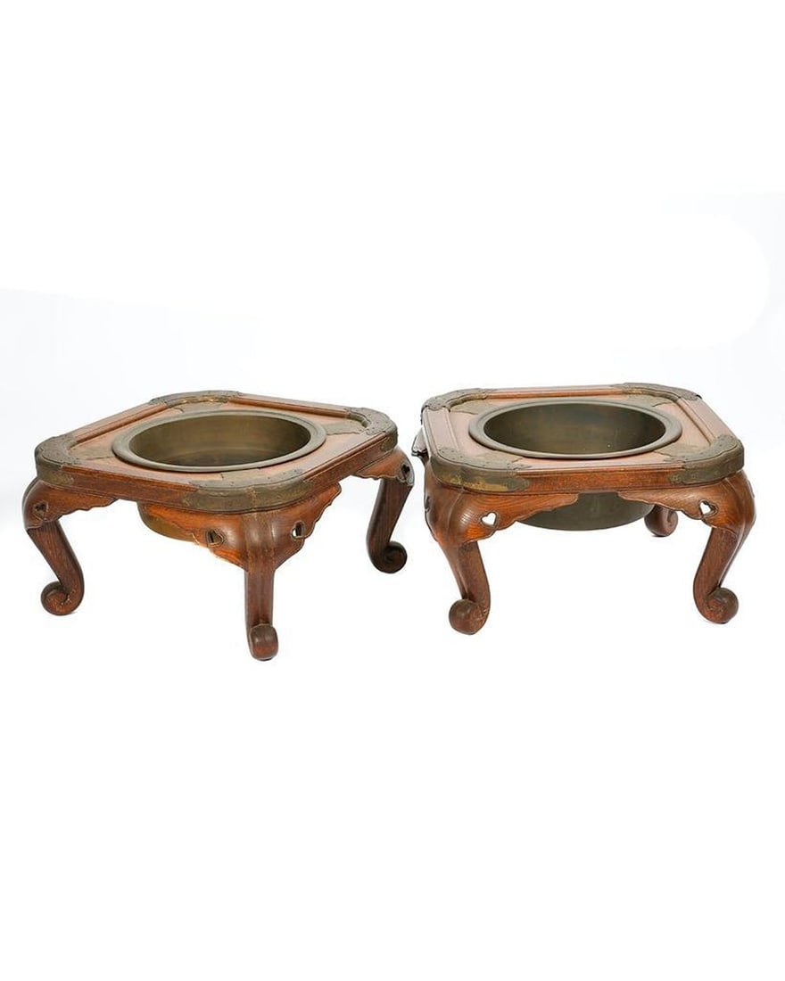 Pair of Japanese Hibachis, Early 20th Century. (1 of 3)