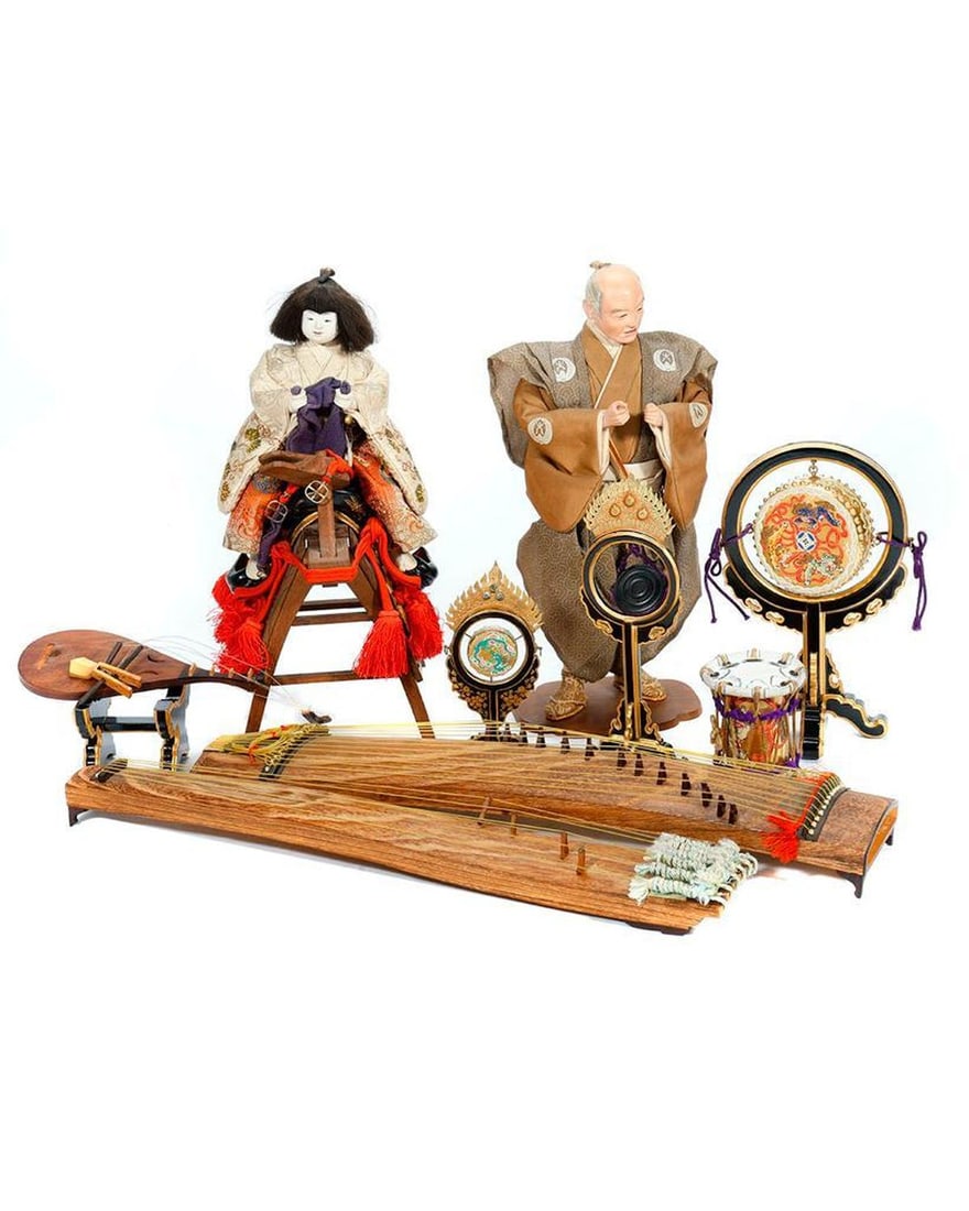 Japanese Miniature Instruments, and Dolls. (1 of 3)