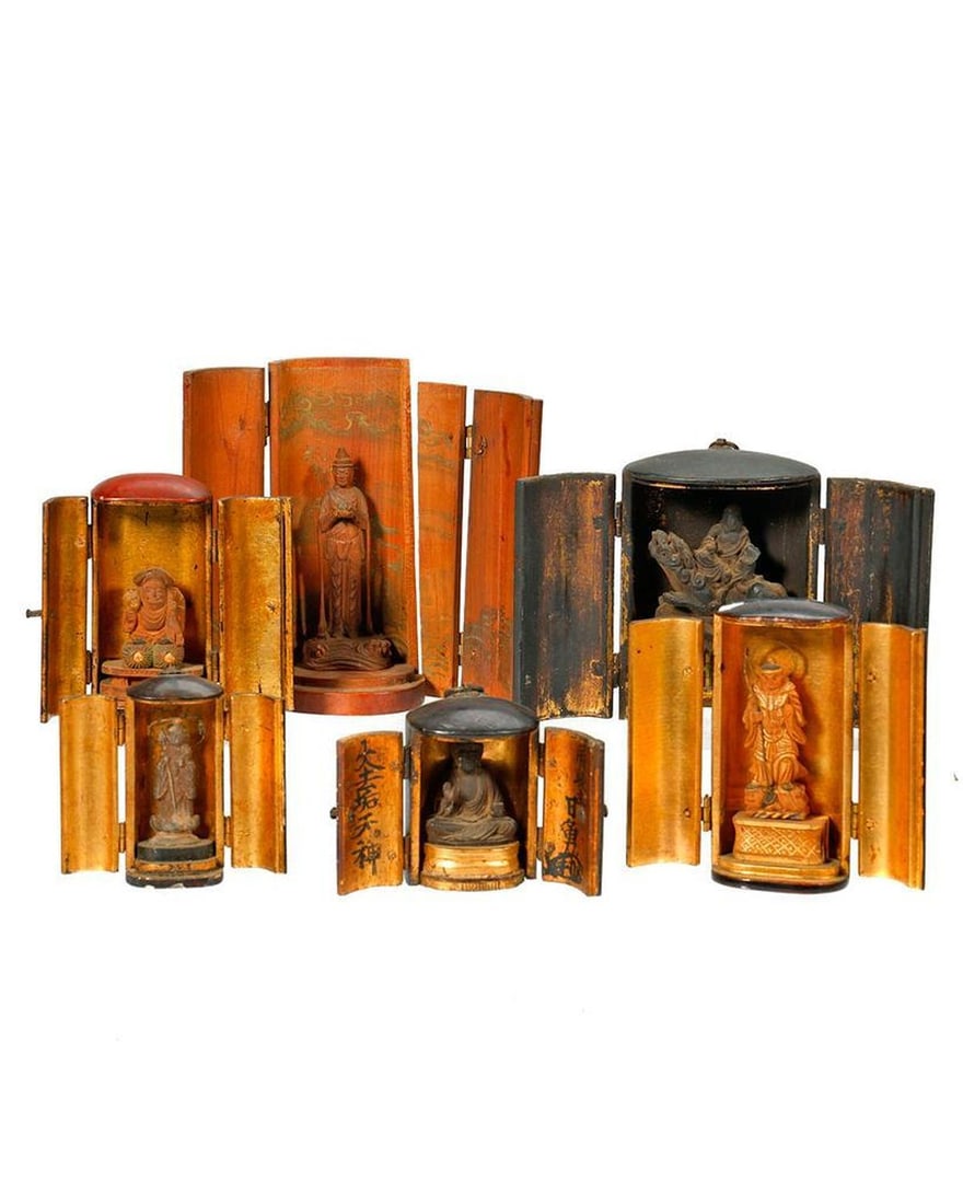 Group of Japanese Miniature Zushi. (1 of 3)