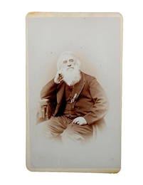 Samuel Morse Carte-de-Visite, Signed.