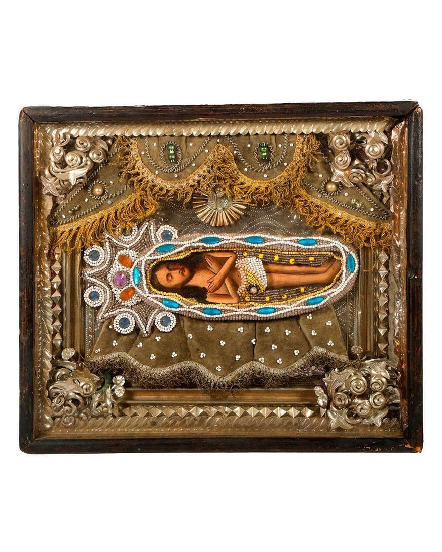 An Icon of Christ with Beaded Shroud, in Kiot. (1 of 2)