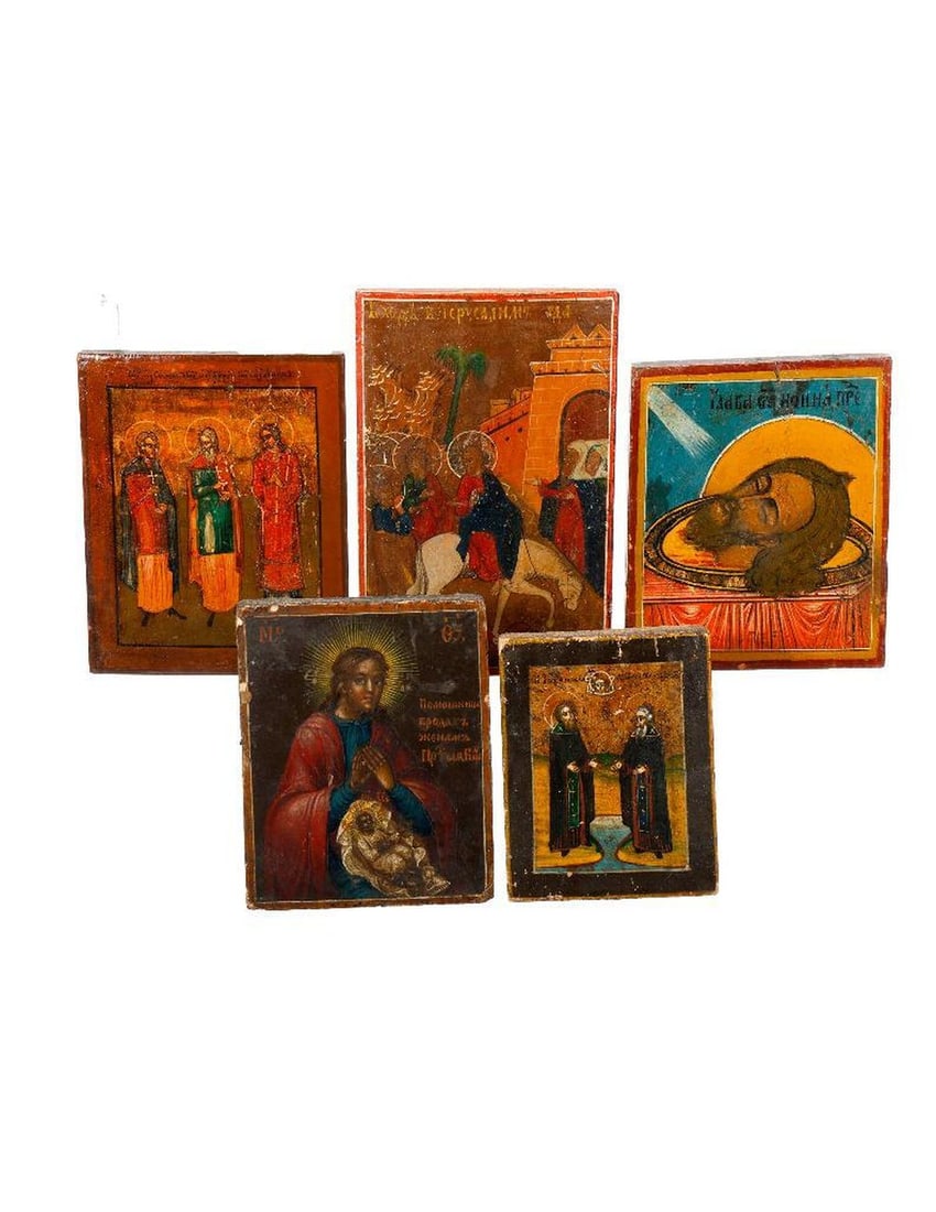 Collection of Five Miniature Icon Panels. (1 of 3)