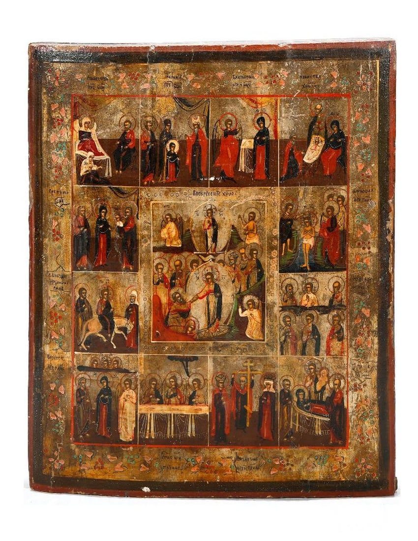 A Large Icon of the Resurrection with Marginal Scenes. (1 of 2)