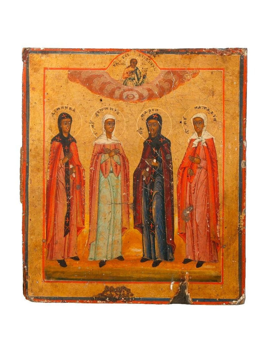 A Greek Icon of Four Saints. (1 of 2)