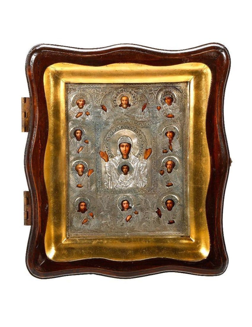 A Silver Icon of the Theotokos and Prophets. (1 of 2)