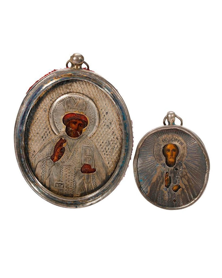 Two Russian Miniature Oval Icons. (1 of 3)