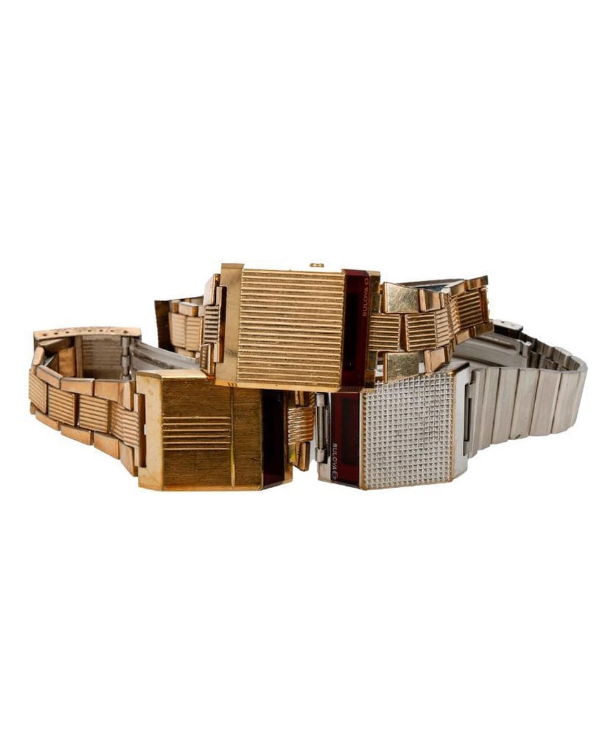 Three Vintage Men's Bulova Computron Led Watches (1 of 2)