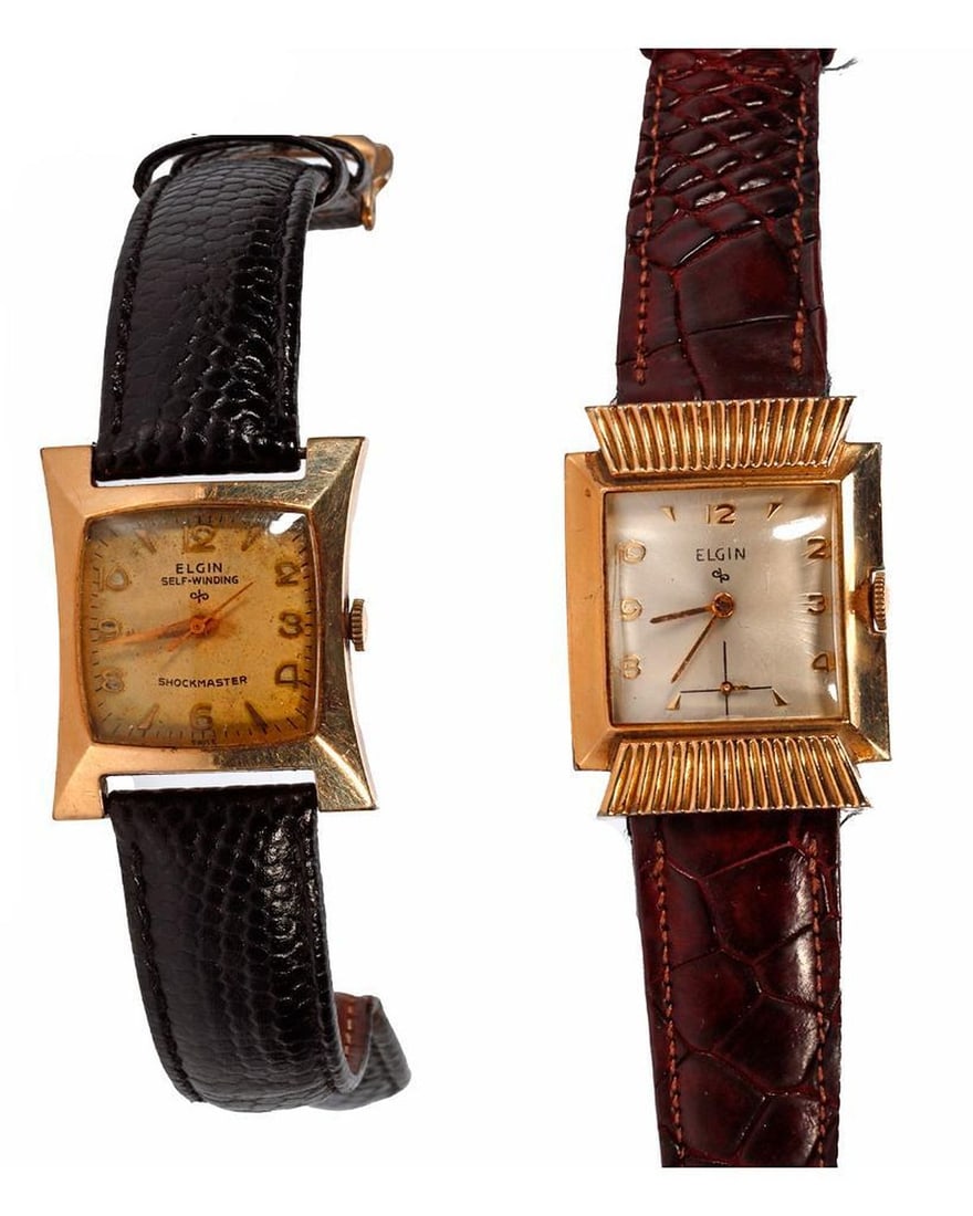 Two Vintage Late 40's Elgin & C.1950's Elgin Wrist Watches (1 of 5)