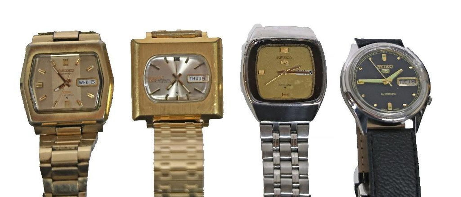 Four Vintage Seiko DX Watches: Four Vintage Seiko DX 6106-5429 Watches. NOTE: All watches are sold as is regardless of functionality. Please examine the provided photos to thoroughly evaluate each piece. All watches in the sale hav