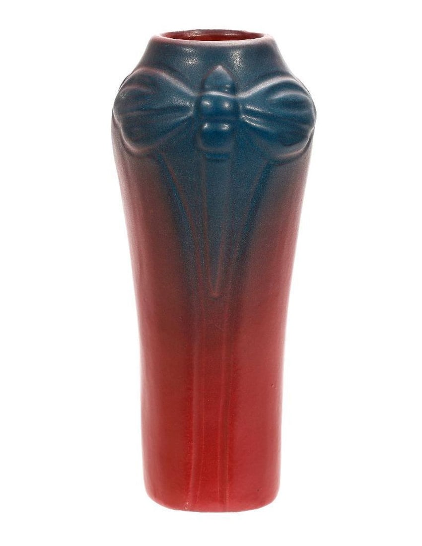 A Van Briggle Pottery Dragonfly Vase. (1 of 3)