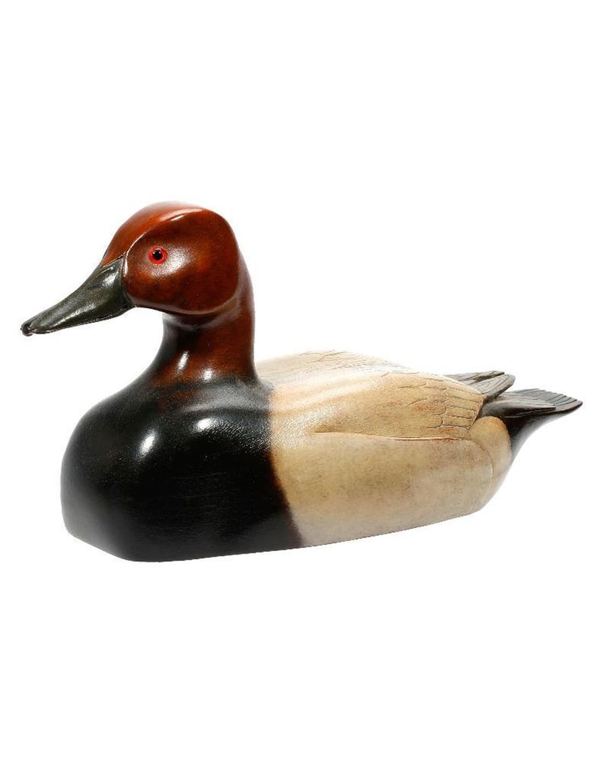 A Canvasback Duck Decoy, Signed, 1970s. (1 of 2)