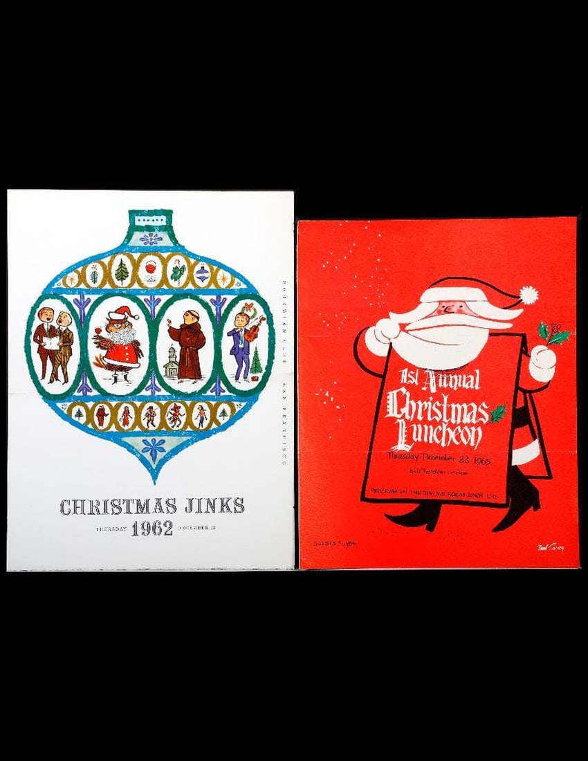 Bohemian Club Holiday Event Flyers (2), 1962, 1965. (1 of 3)