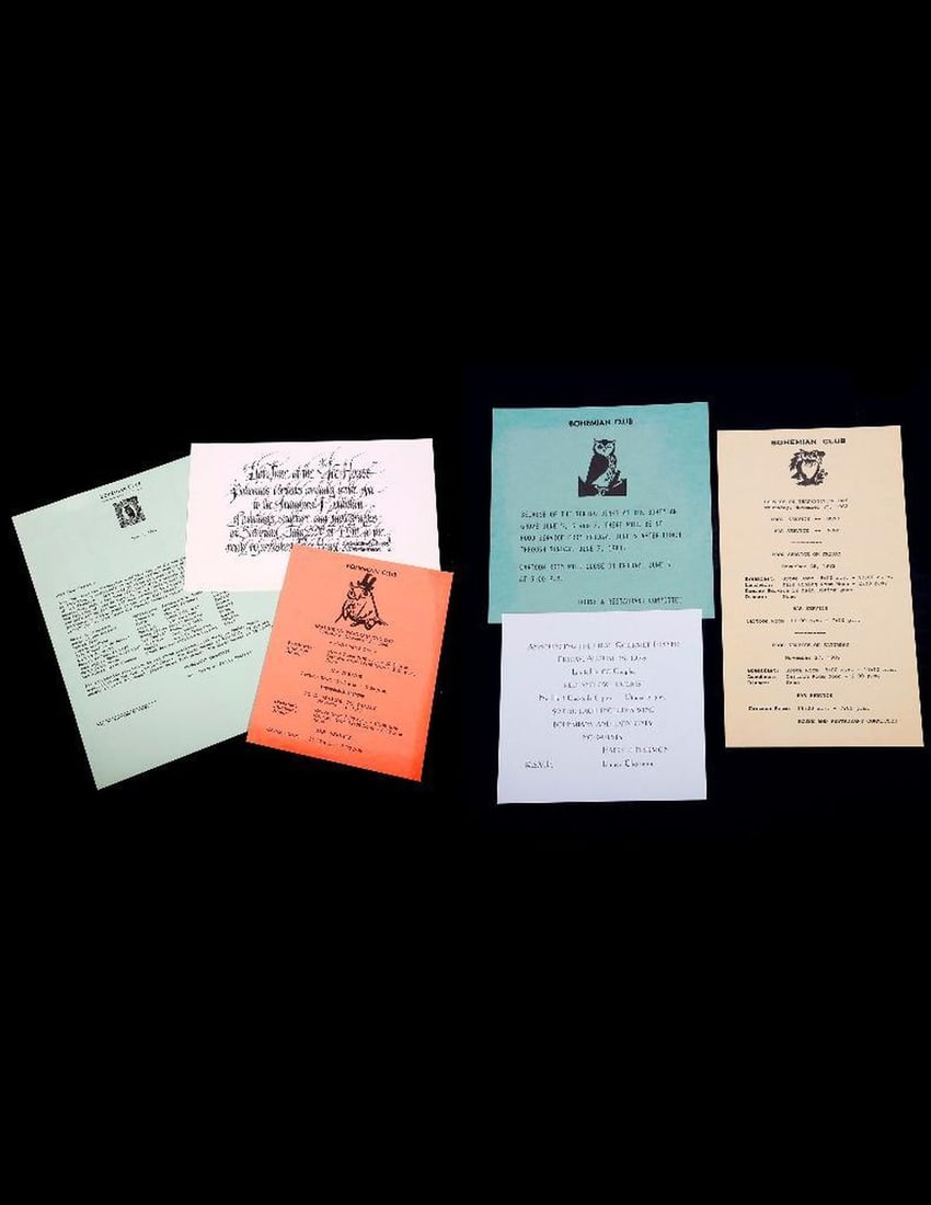 Bohemian Club Flyers/Notices (8), 1970s-1980s. (1 of 4)