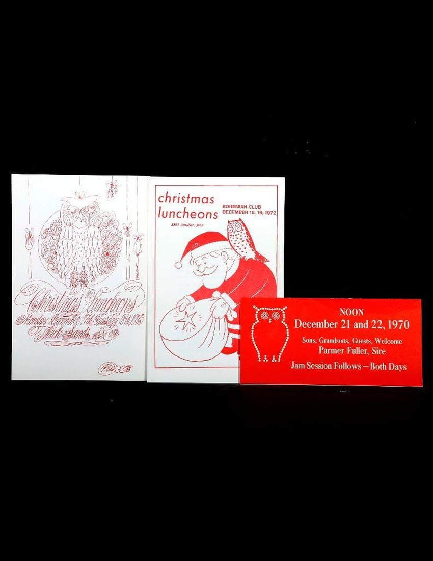 Bohemian Club Christmas Event Invitations (3), 1970s. (1 of 3)