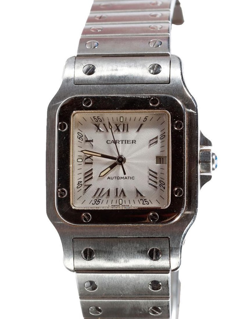 Cartier Automatic Calendar Stainless Steel Santos Wristwatch (1 of 4)