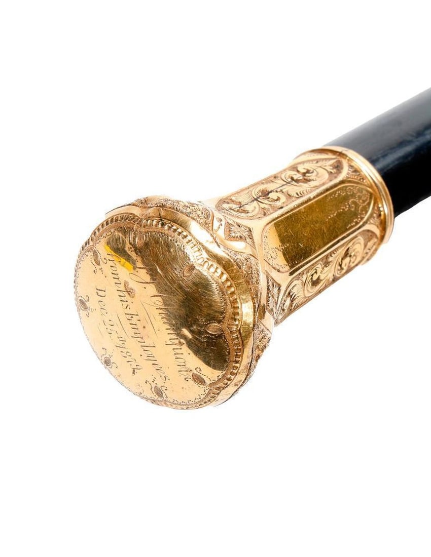 A Savannah Businessman's Gold Knob Cane, 1879. (1 of 4)